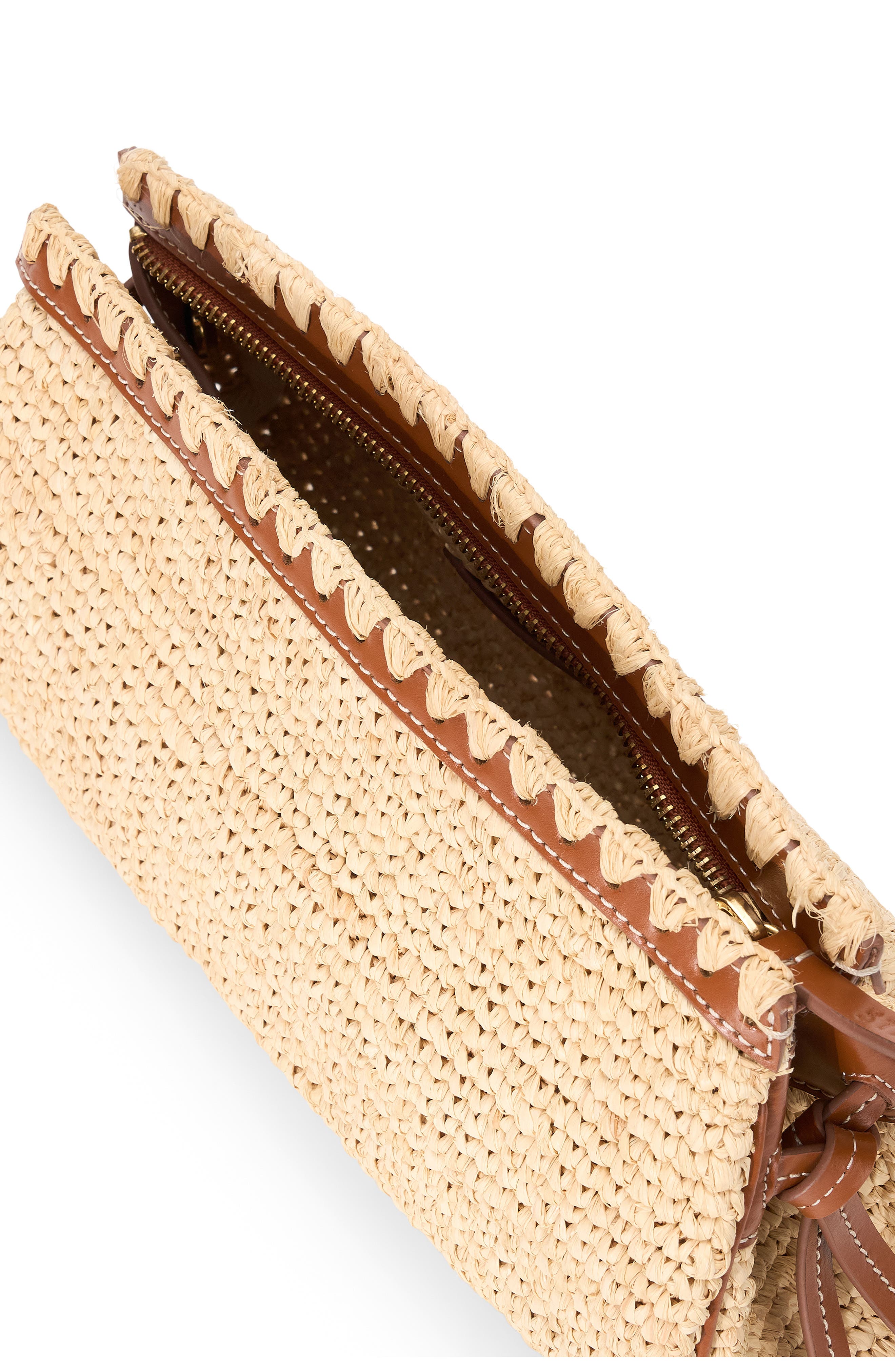 STAUD Maude Convertible Raffia Clutch, Alternate, color, Natural/ Tan