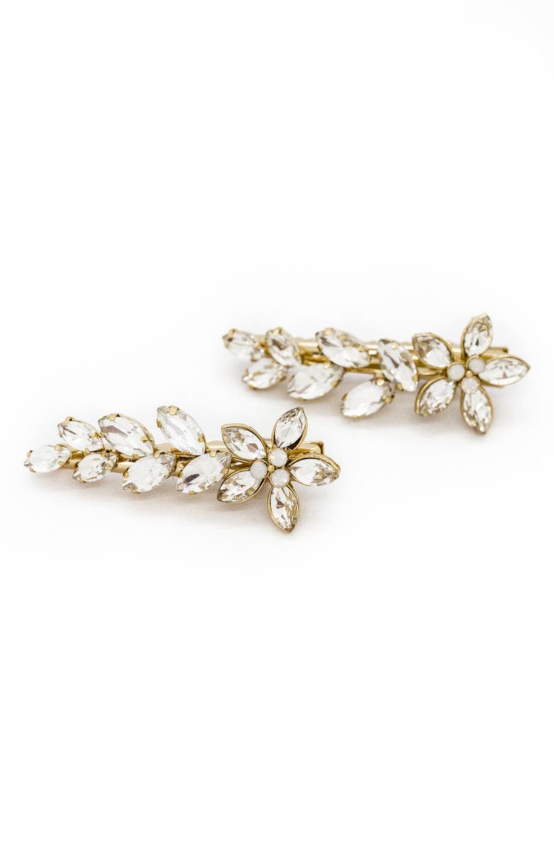 Brides & Hairpins Sona Set of 2 Hair Clips, Main, color, Gold