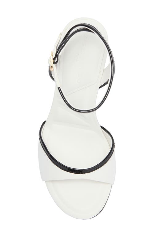 Karl Lagerfeld Paris Kersey Wedge Sandal In Bright White/black