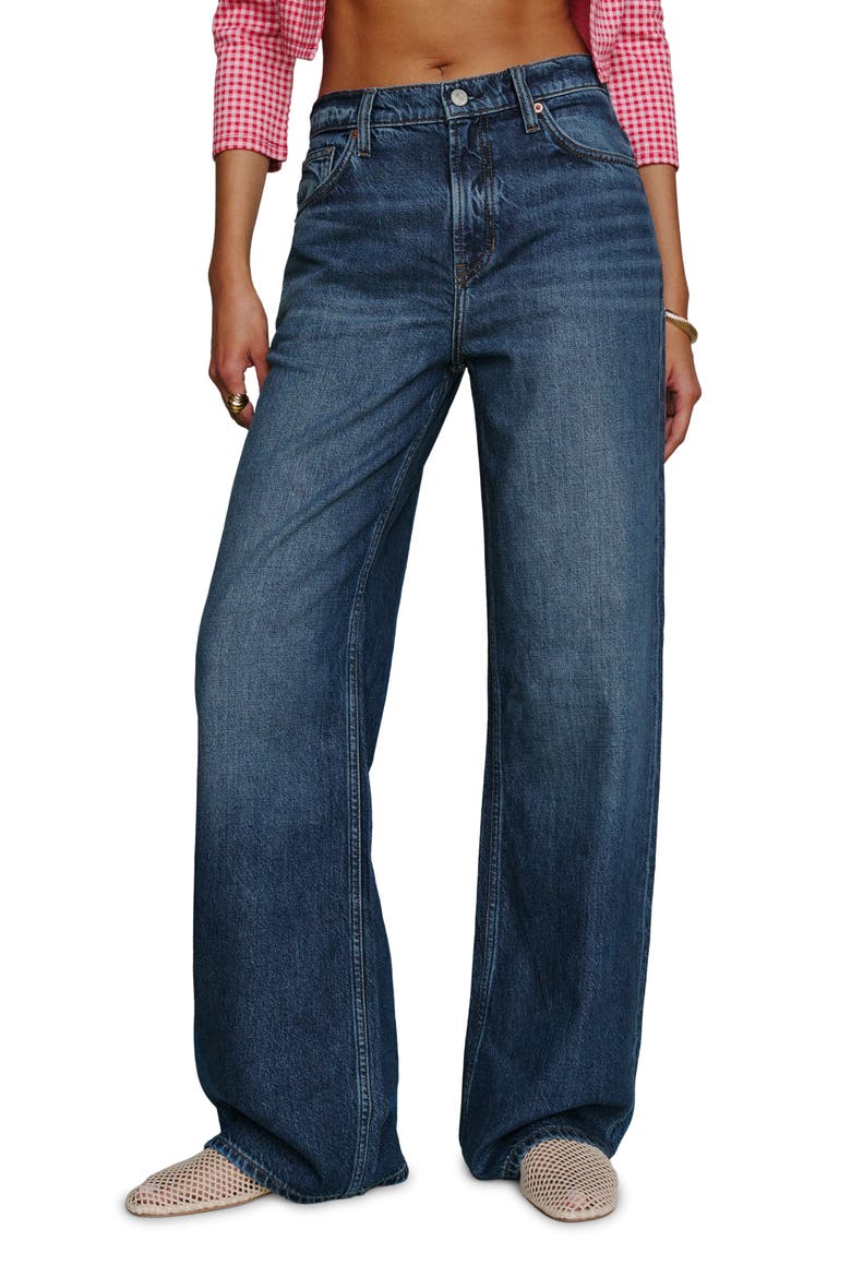 Palmer High Waist Baggy Wide Leg Jeans, Main, color, OTTER