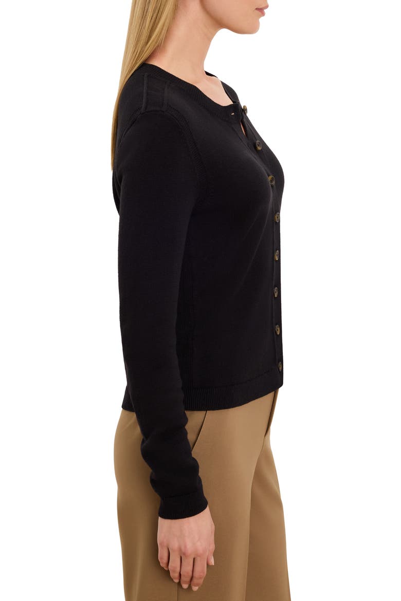 Cotton Buttoned Up Cardigan, Alternate, color, BLACK ONYX