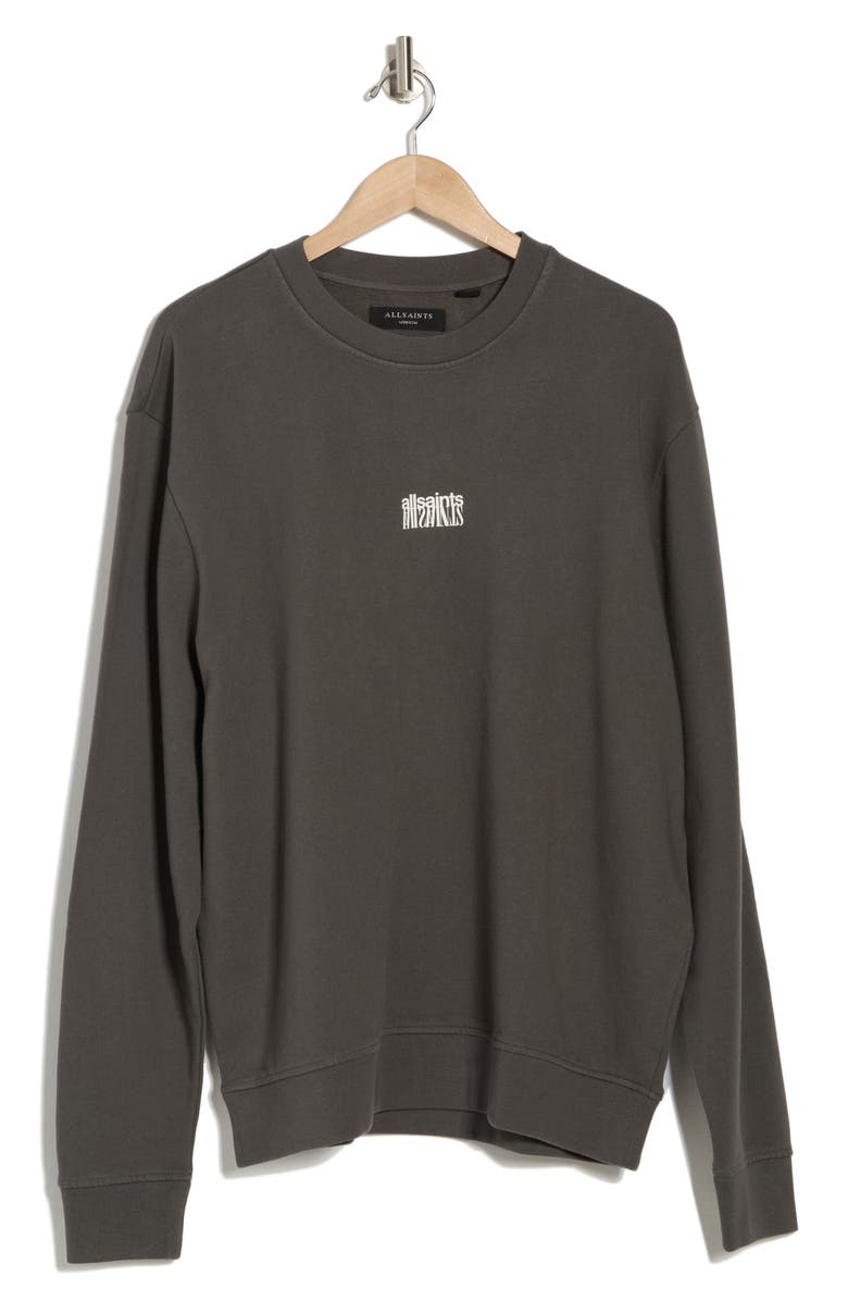 AllSaints Refract Cotton Crewneck Sweatshirt, Alternate, color, 