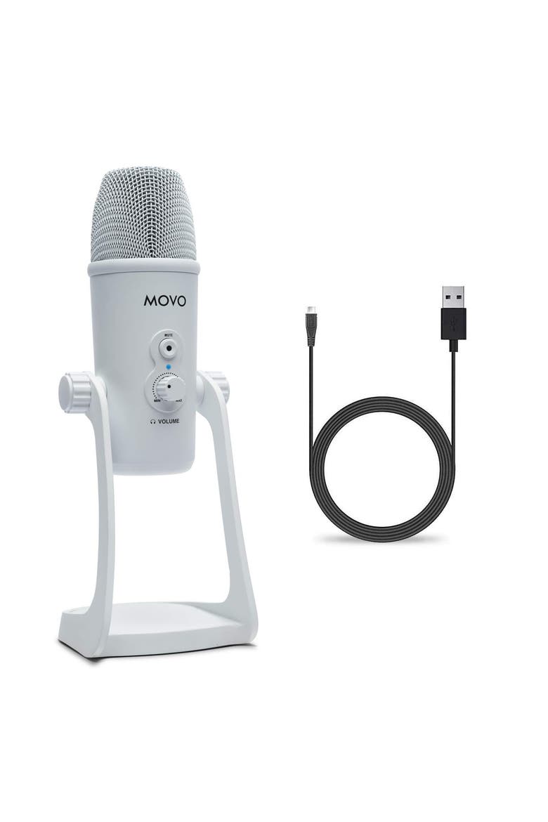 UM700W White Desktop USB Microphone for Computer, Main, color, Black