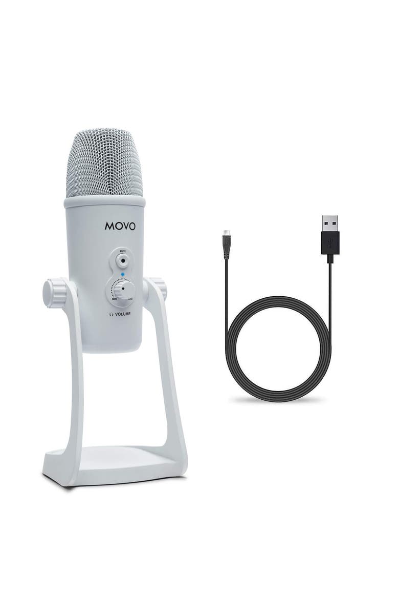 MOVO UM700W White Desktop USB Microphone for Computer, Main, color, Black