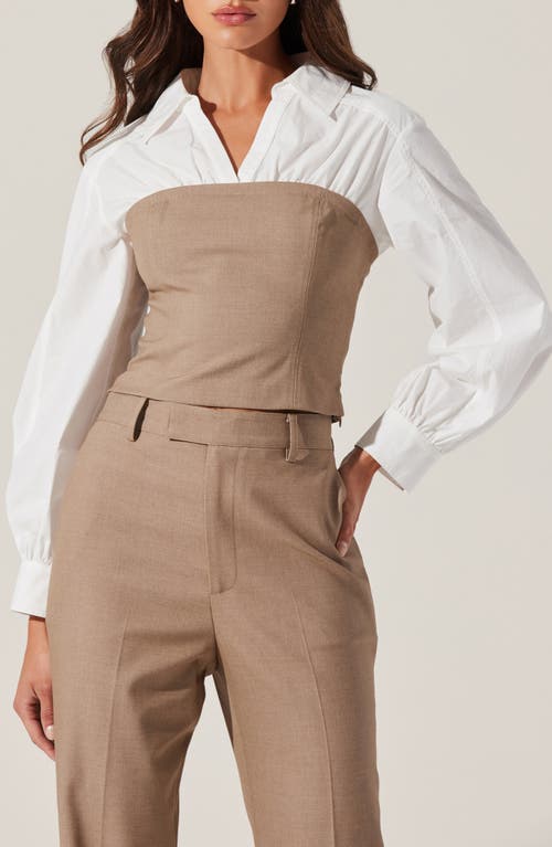 Astr Brooks Layered Corset Top In Taupe In Taupe