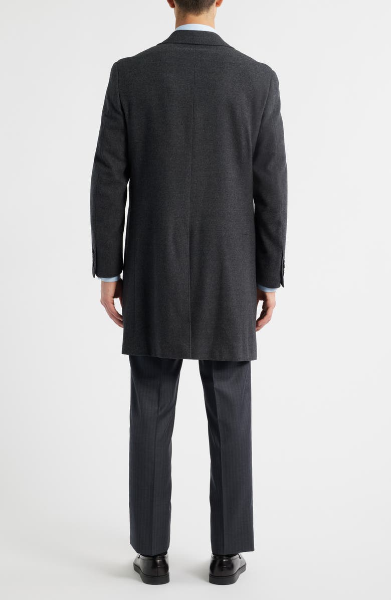 Canali Kei Trim Fit Wool Coat, Alternate, color, Charcoal