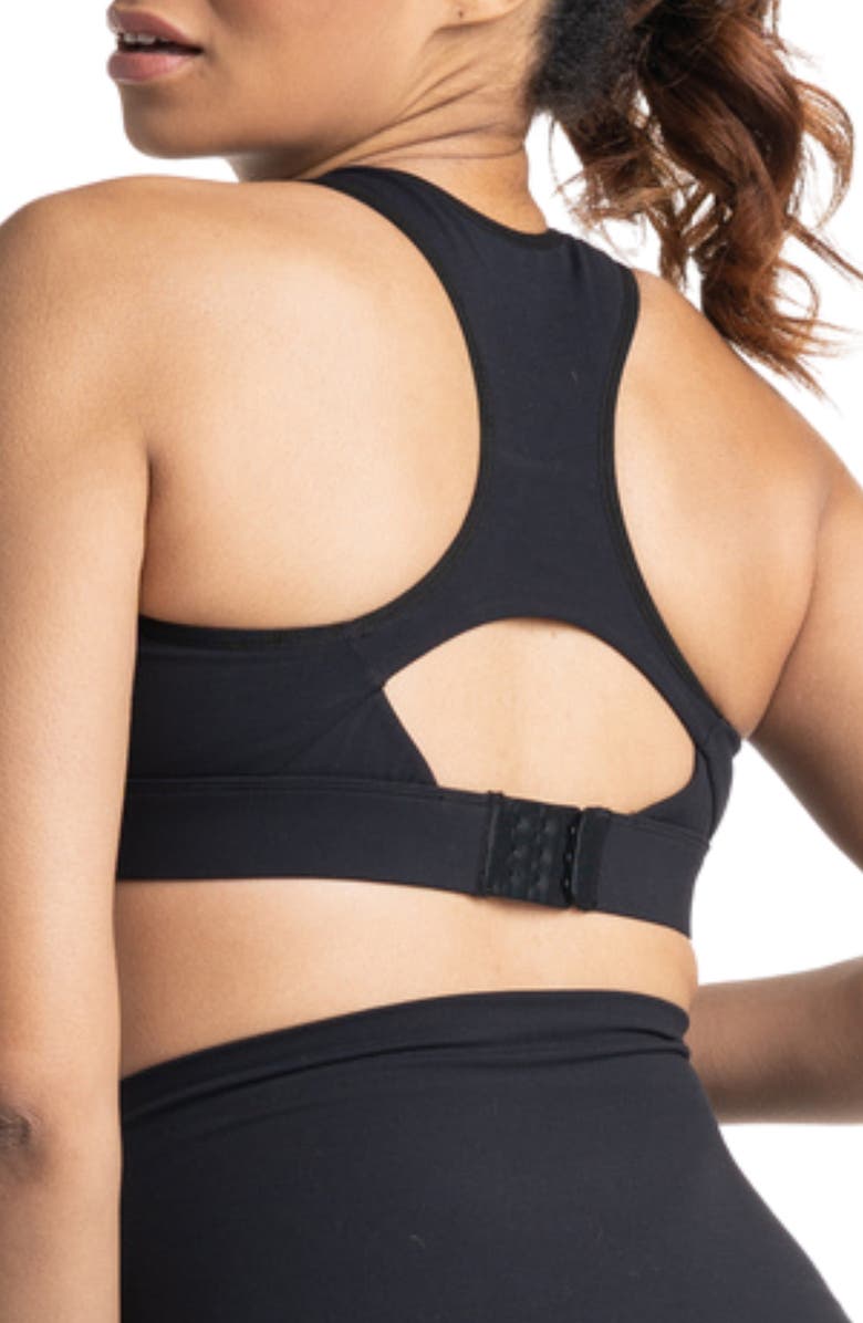 Preggo Leggings Sima Active Nursing/Maternity Sports Bra, Alternate, color, Black