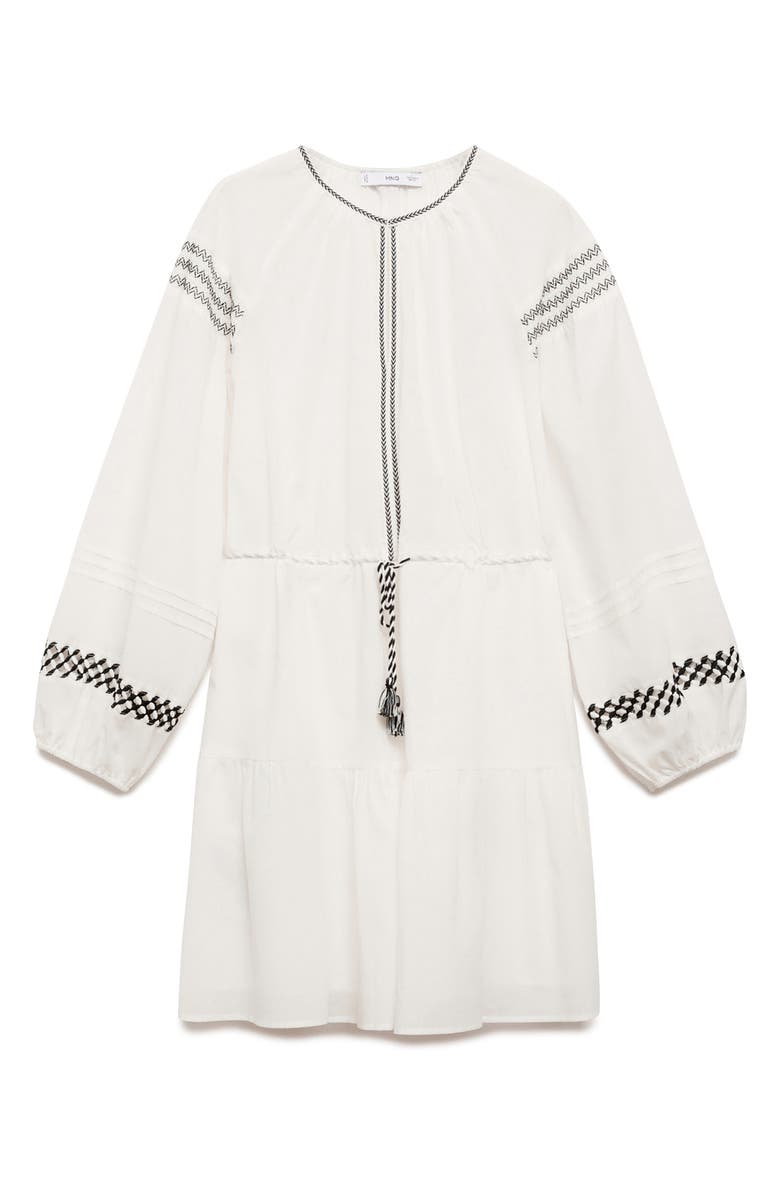 MANGO Embroidered Elbow Sleeve Dress, Alternate, color,