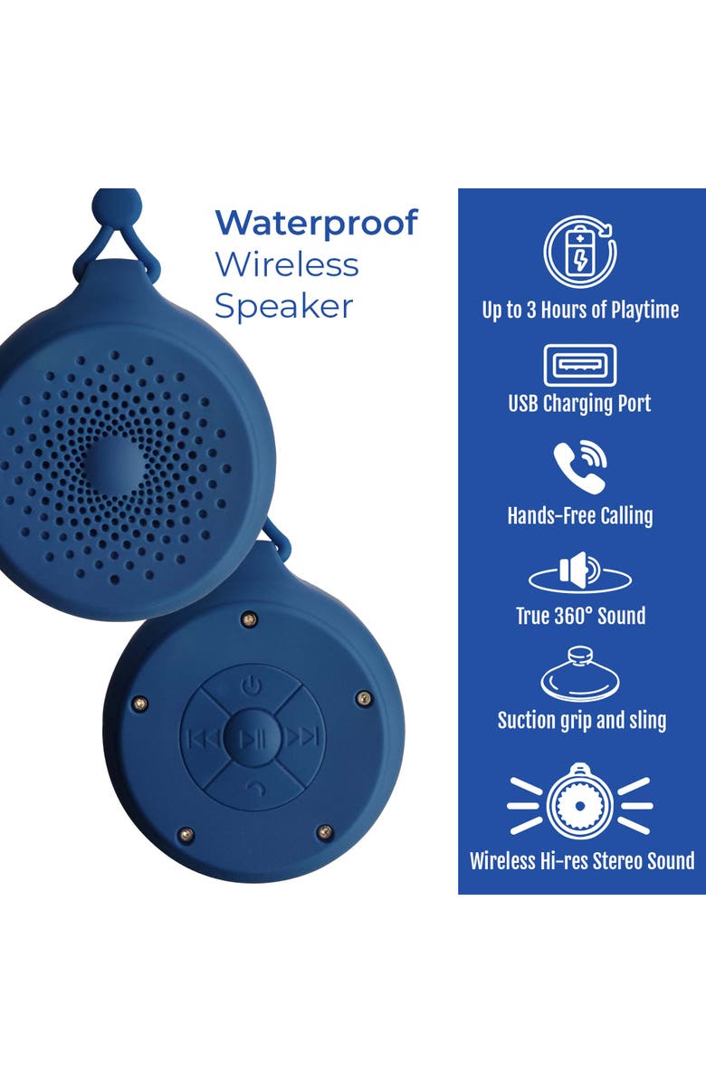 PURSONIC Waterproof Wireless Speaker, Alternate, color, Blue