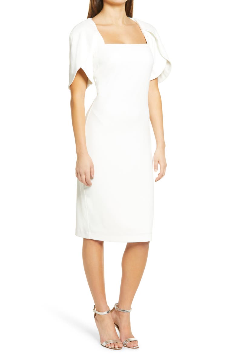 Tulip Sleeve Cocktail Dress, Main, color, IVORY