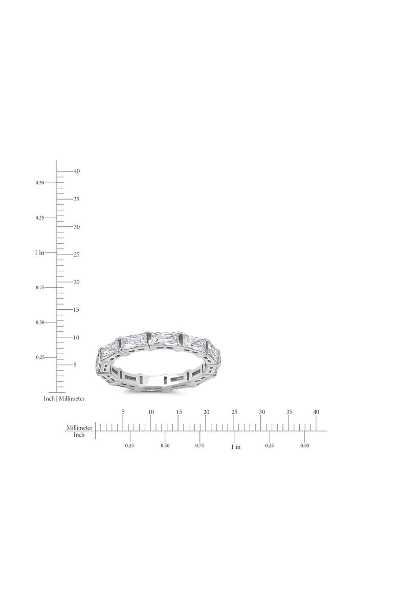 East West Baguette Cubic Zirconia Eternity Ring, Alternate, color, PURE PLATINUM/ CLEAR STONE