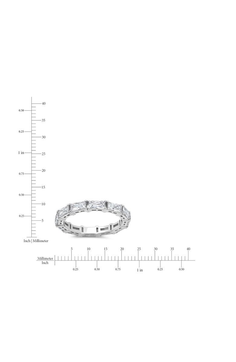 Crislu East West Baguette Cubic Zirconia Eternity Ring, Alternate, color, Pure Platinum/ Clear Stone