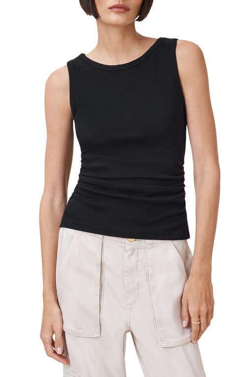 Allsaints Womens Black Katarina Straight-neck Sleeveless Cotton Tank In Black