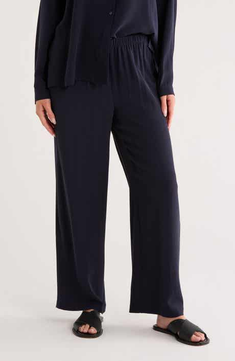 Eileen Fisher Straight Leg Silk Ankle Pants
