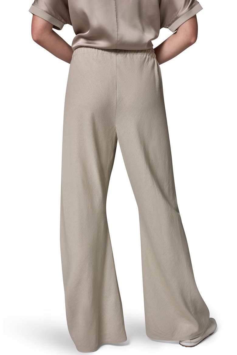 Linen Blend Ankle Wide Leg Pants, Alternate, color, SANDSTONE