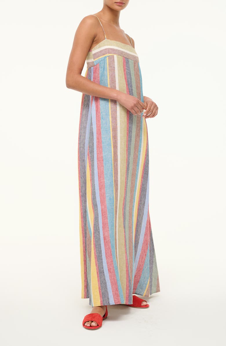 STAUD Laura Stripe Linen Maxi Sundress, Alternate, color, 