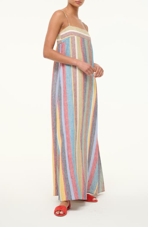 Staud Laura Stripe Linen Maxi Sundress