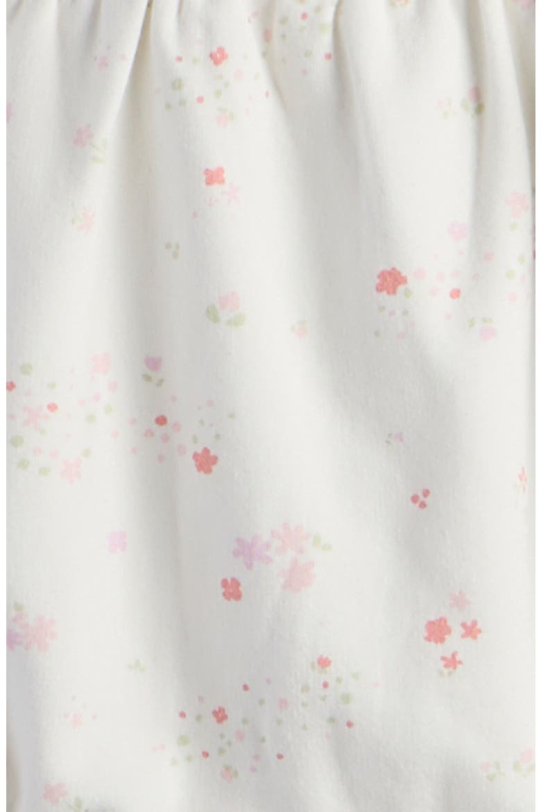 Ruffle Cotton Blend Fleece Romper & Headband Set, Alternate, color, IVORY EGRET SWEET MEADOW