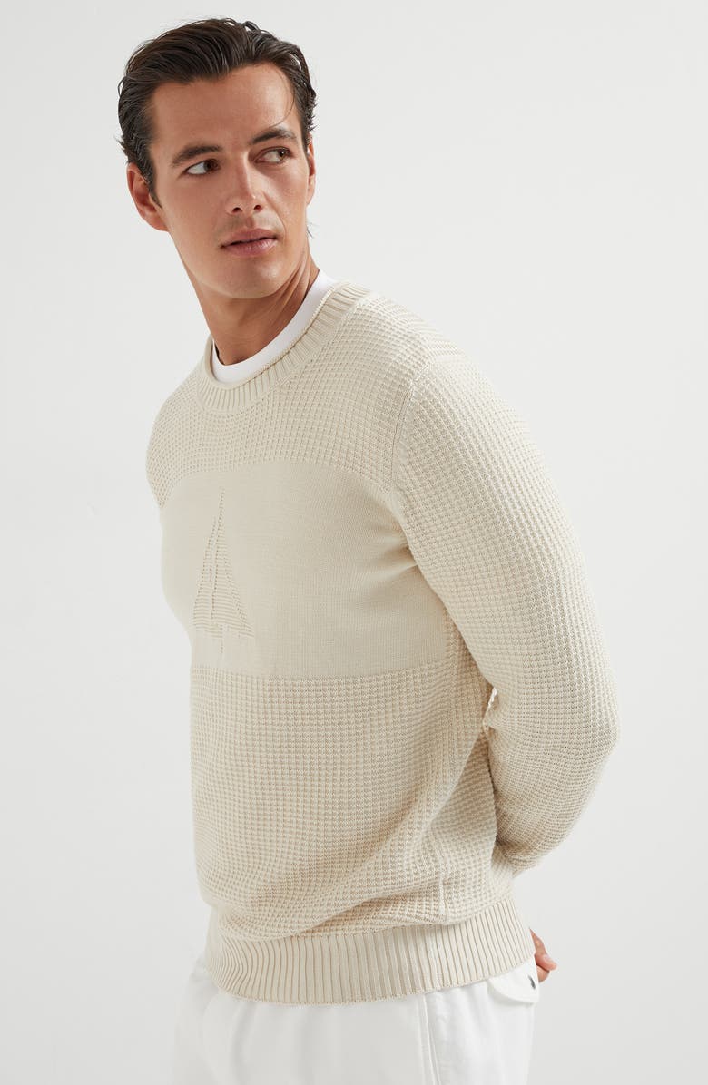 Brunello Cucinelli Waffle stitch sweater, Alternate, color, 