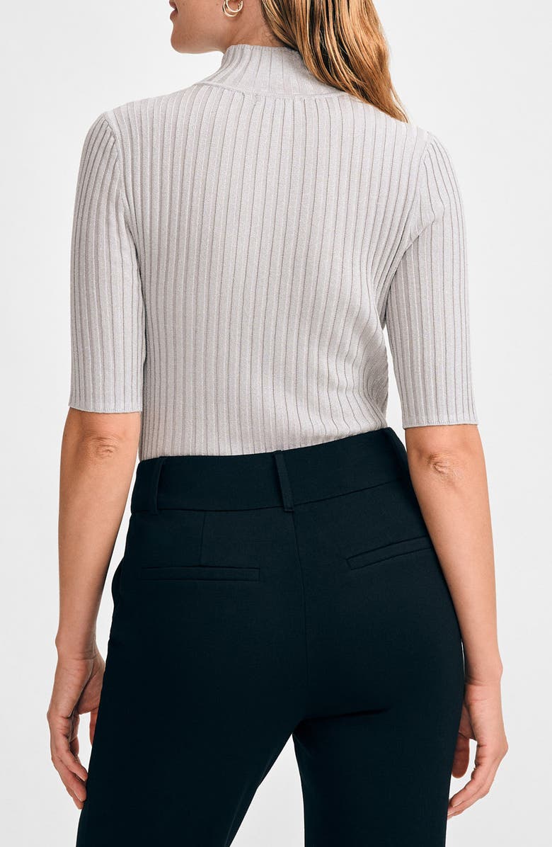 Isaac Mizrahi New York Mock Neck Poor Boy Sweater, Alternate, color, Silver