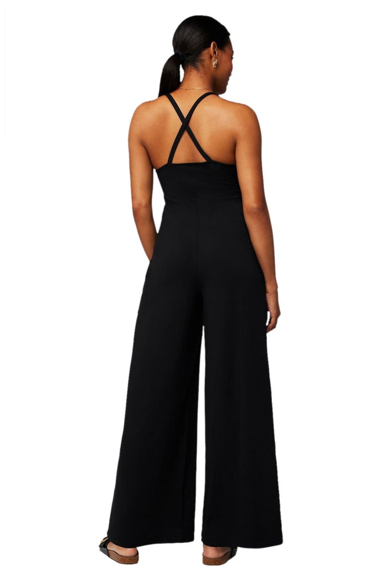 Cloud Jersey Wide Leg Jumpsuit, Alternate, color, Black