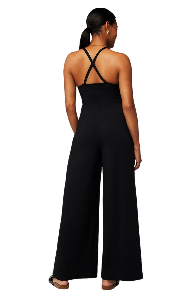 Fabletics Cloud Jersey Wide Leg Jumpsuit, Alternate, color, Black