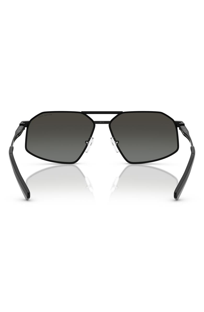 Michael Kors 60mm Irregular Sunglasses, Alternate, color, Black Shiny / Silver Flash