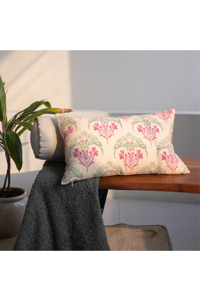 Soma - Lumbar Pure Linen Throw Pillow Cover, Alternate, color, Peach