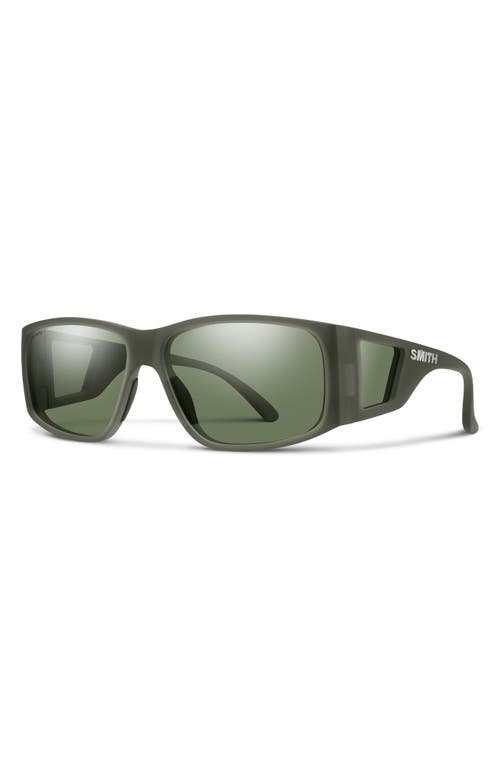 Smith Monroe Peak 62mm Oversize Chromapop™ Polarized Sunglasses In Green