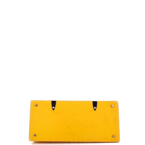 Pre-owned Goyard  Goyard Saigon Top Handle Bag Coated Canvas With Leather Mm In Yellow