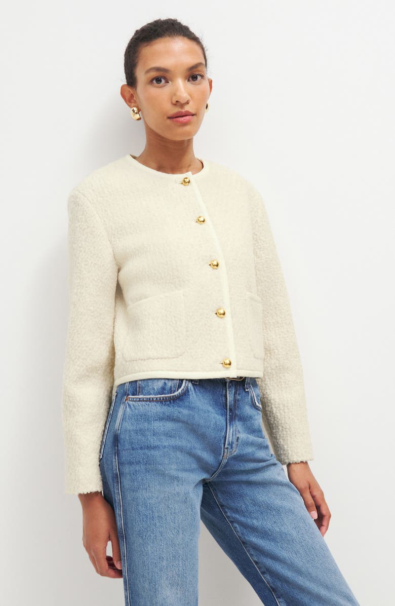 Reformation Dale Fleece Crop Jacket, Alternate, color, 