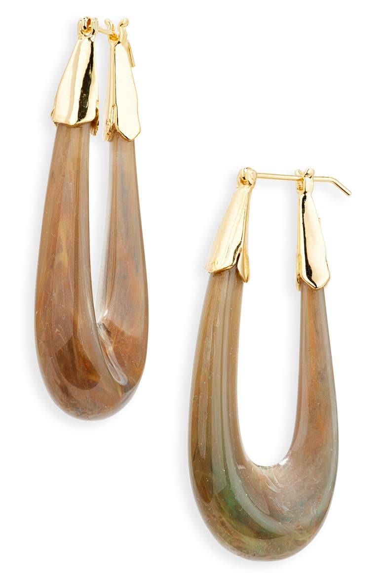 Ecume Drop Earrings, Main, color, BLACK/BROWN/GREEN