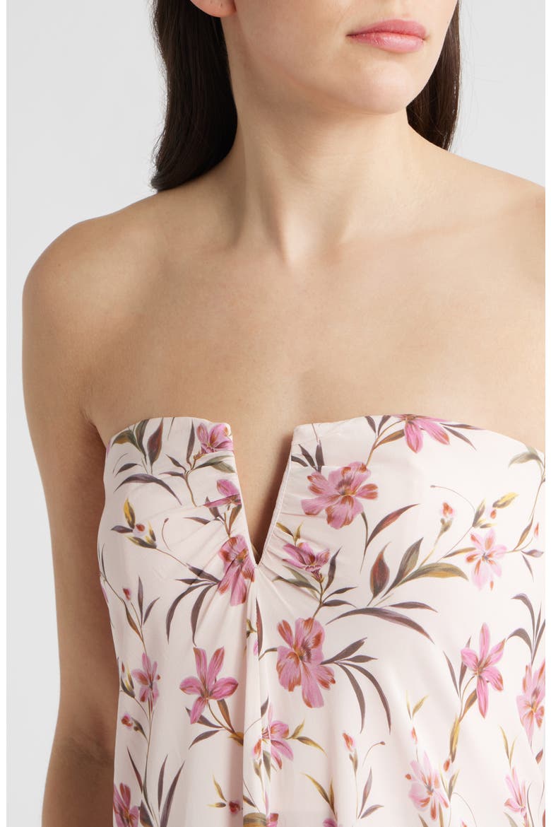 The Emerson Floral Strapless Maxi Dress, Alternate, color, BARELY PINK