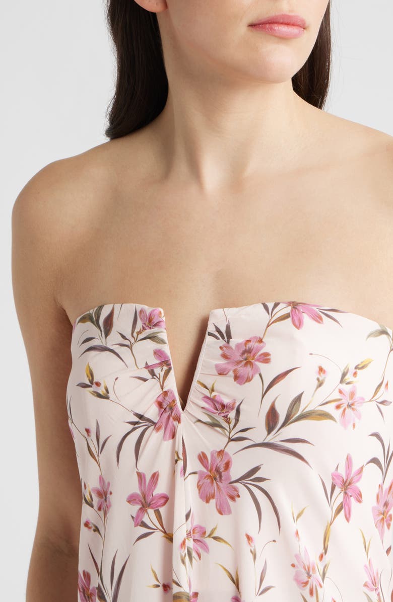 Parker The Emerson Floral Strapless Maxi Dress, Alternate, color, Barely Pink