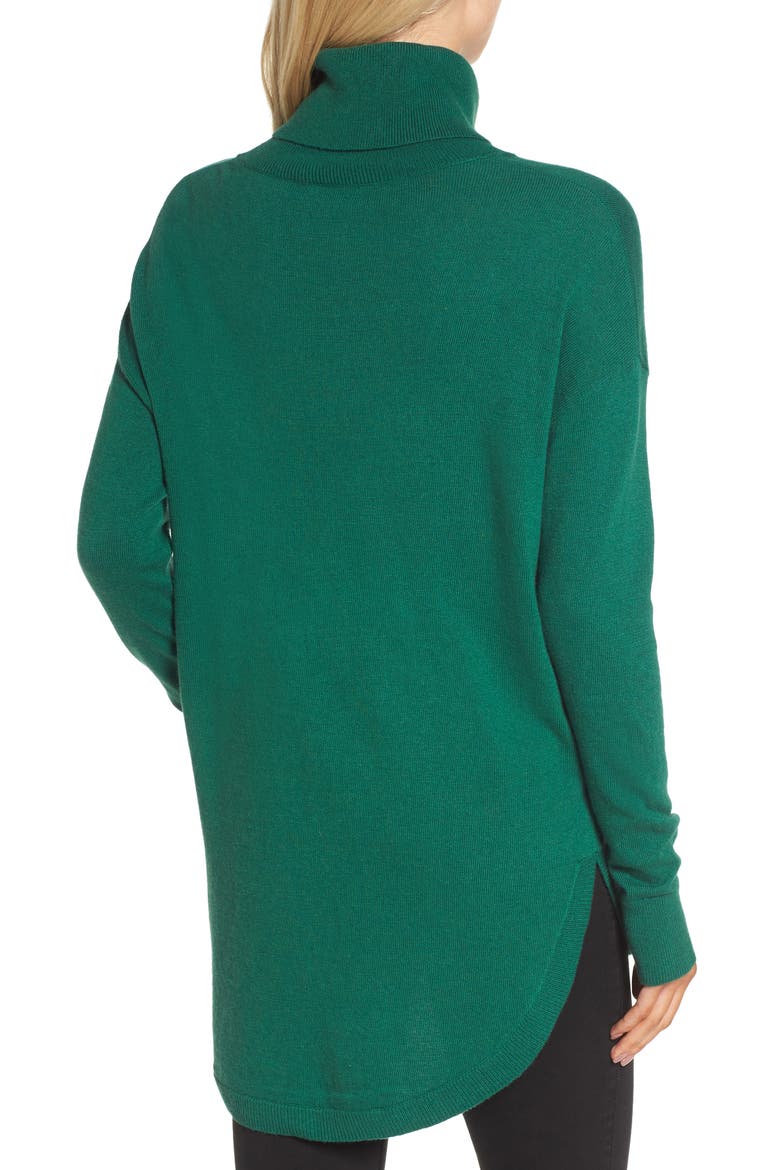 Turtleneck Sweater, Alternate, color, GREEN EVERGREEN