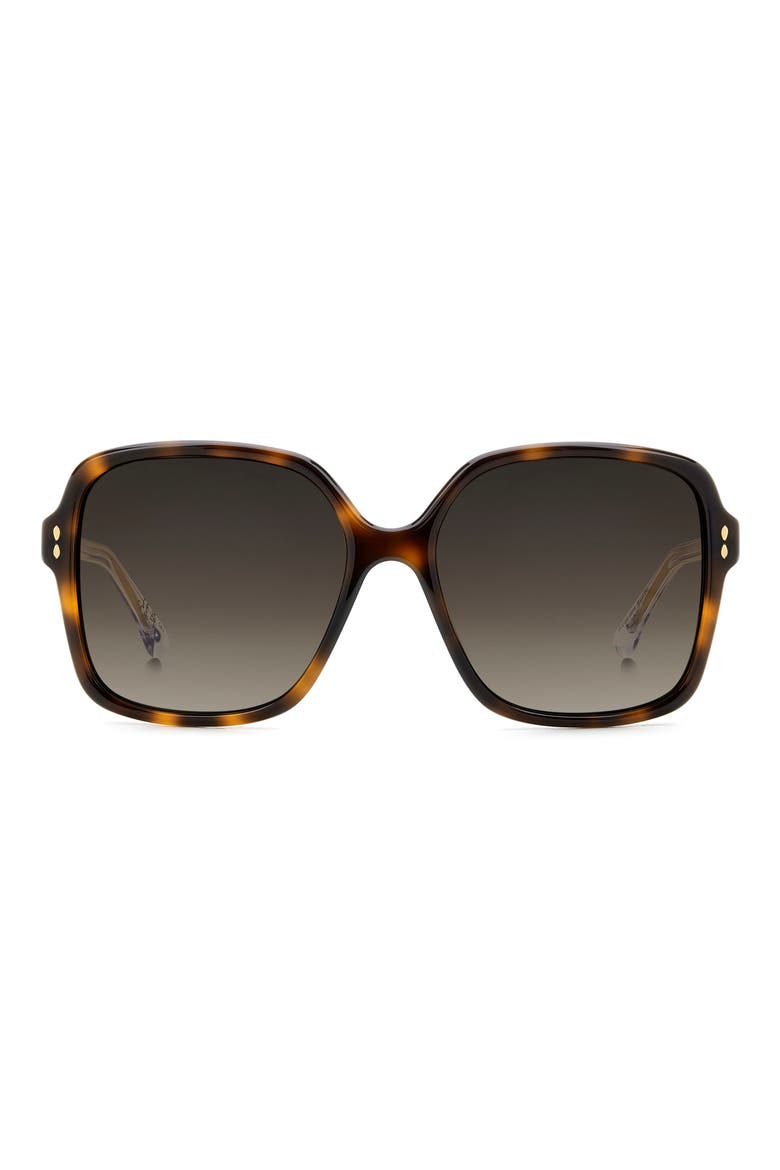 58mm Gradient Square Sunglasses, Main, color, HAVANA/ BROWN SF