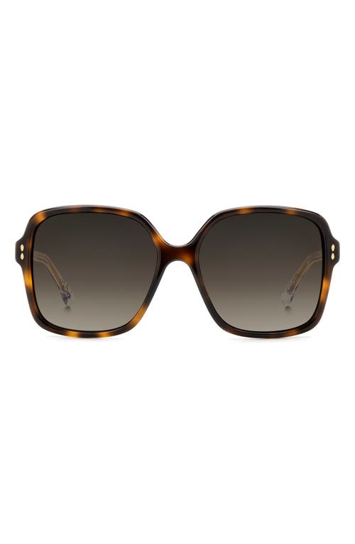 Isabel Marant 58mm Gradient Square Sunglasses In Havana/brown Sf