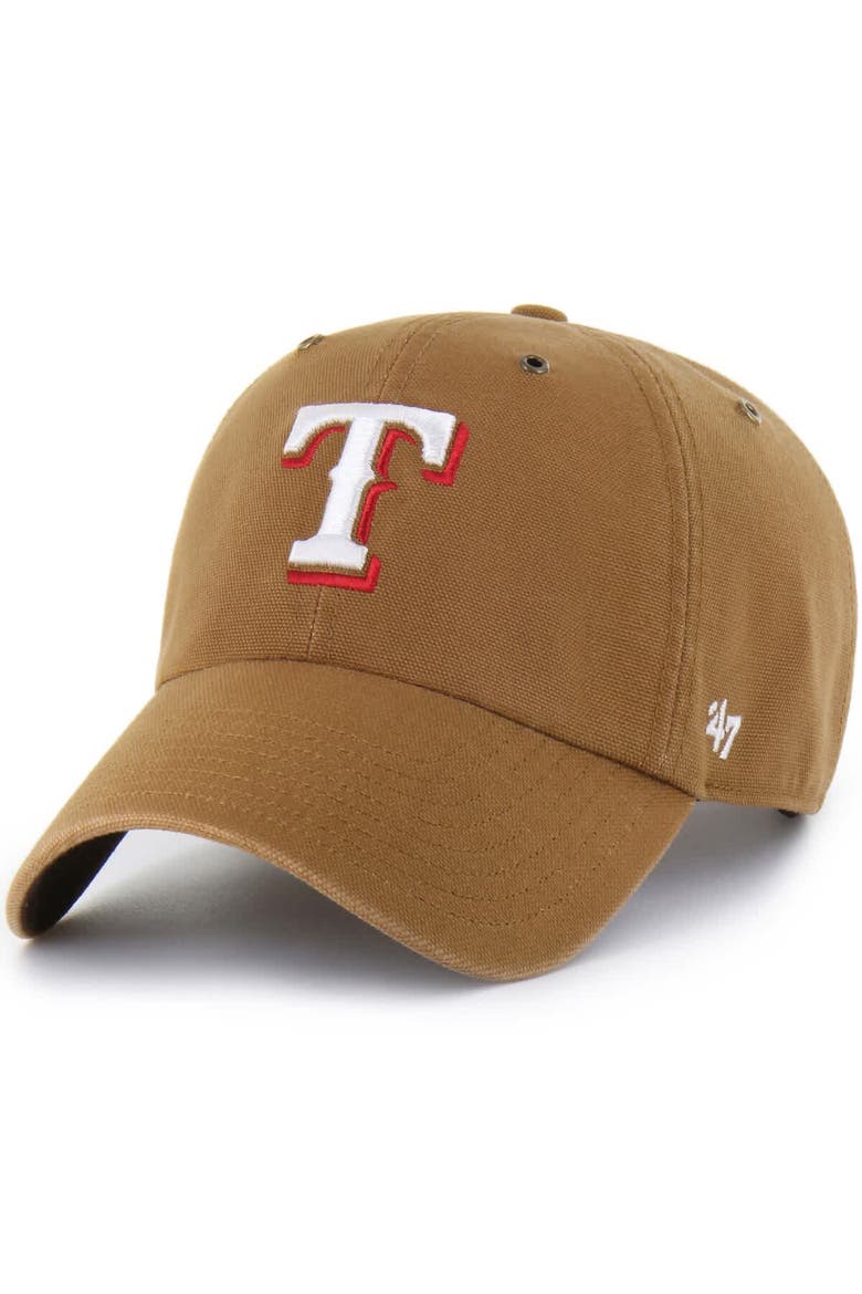 Men's Carhartt x '47  Brown Texas Rangers Clean Up Adjustable Hat, Main, color, Brown