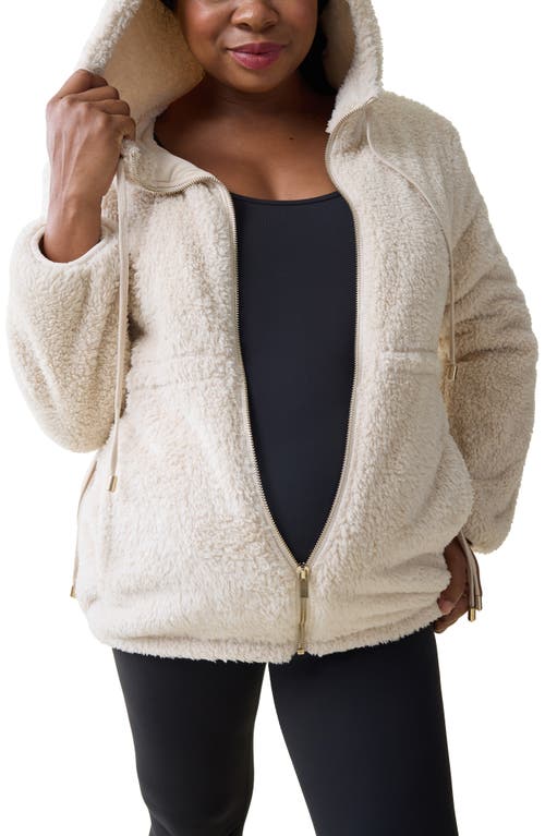 Ingrid & Isabel® Teddy Fleece Maternity Hoodie in Oatmeal 