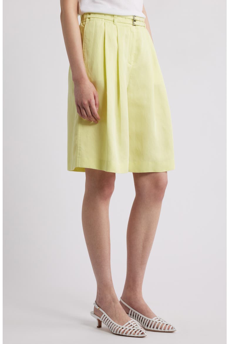 Tilena Pleated Belted Shorts, Alternate, color, BRT GRN
