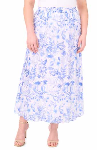 Halogen® Floral Pull-On Midi Skirt