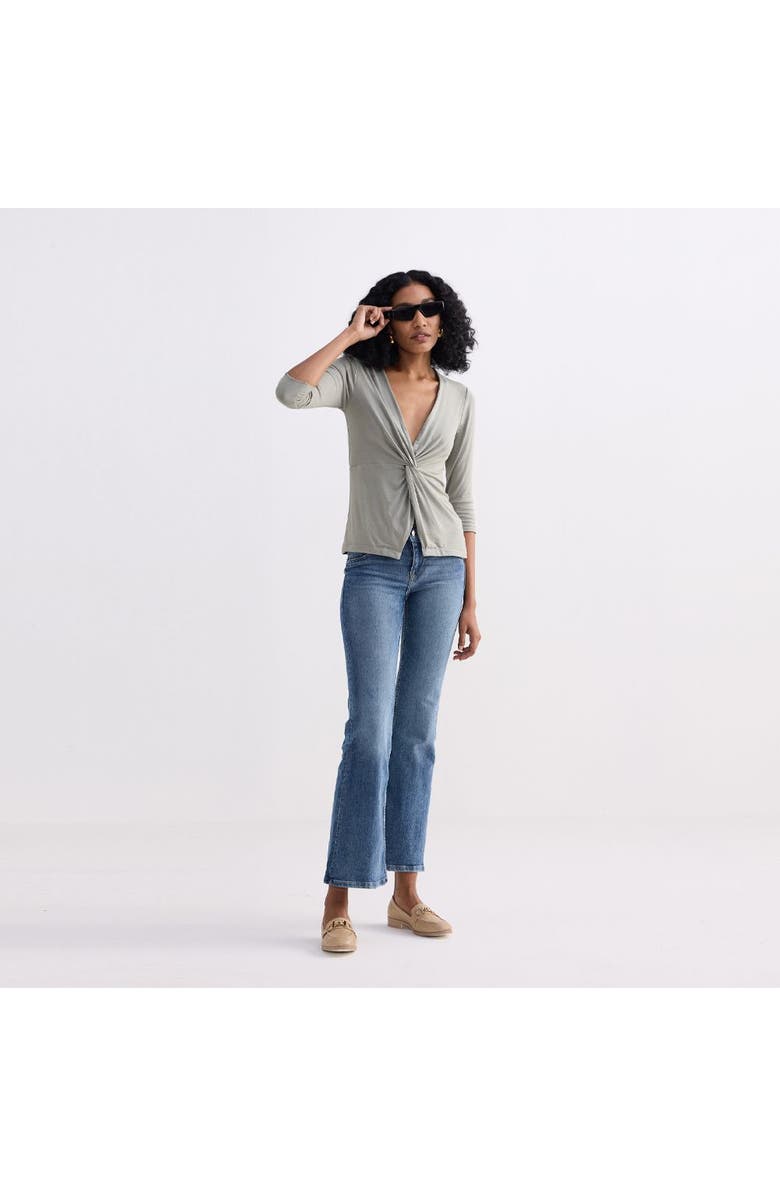 Reistor Twist Front Knit Shirt, Alternate, color, Light Olive