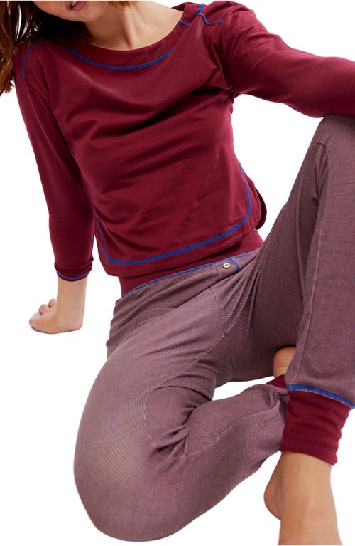 Free People Chill Evening Knit Pajamas In Wild Ginger