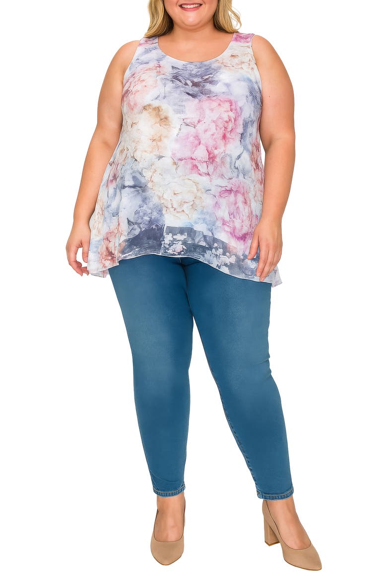 Rose Print Mesh Top, Alternate, color, ROSE LACE