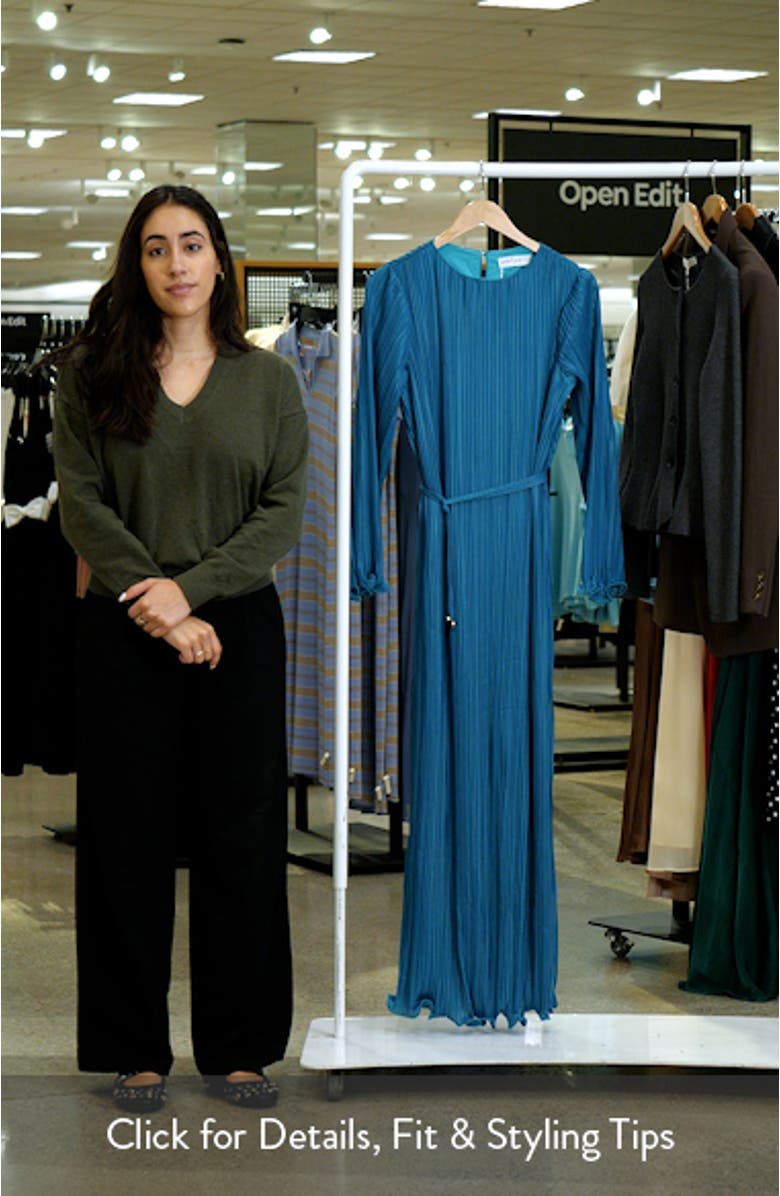 Armena Pleated Long Sleeve Dress, sales video thumbnail