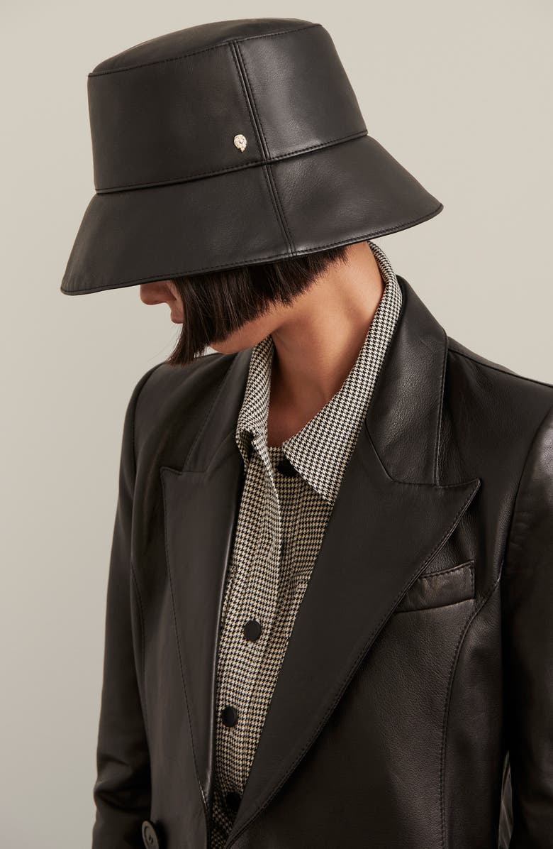 Helen Kaminski Ezra Leather Bucket Hat, Alternate, color,