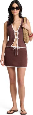 Onia Linen Knit Mini Skirt