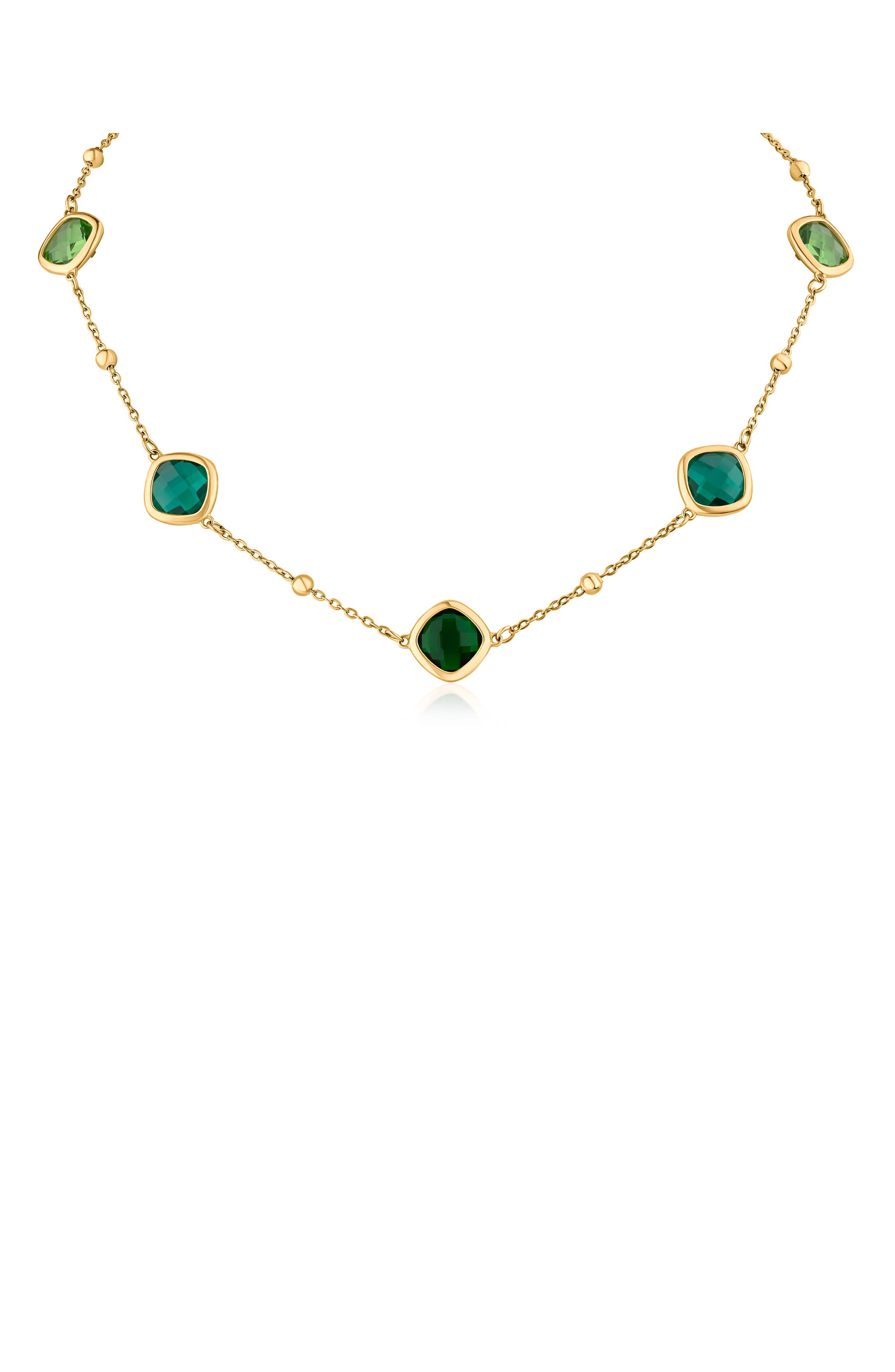 Ombre Crystal Station Necklace