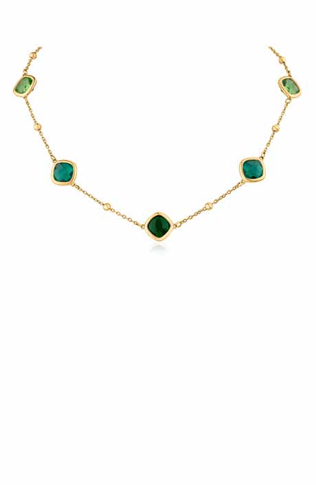 Ombre Crystal Station Necklace