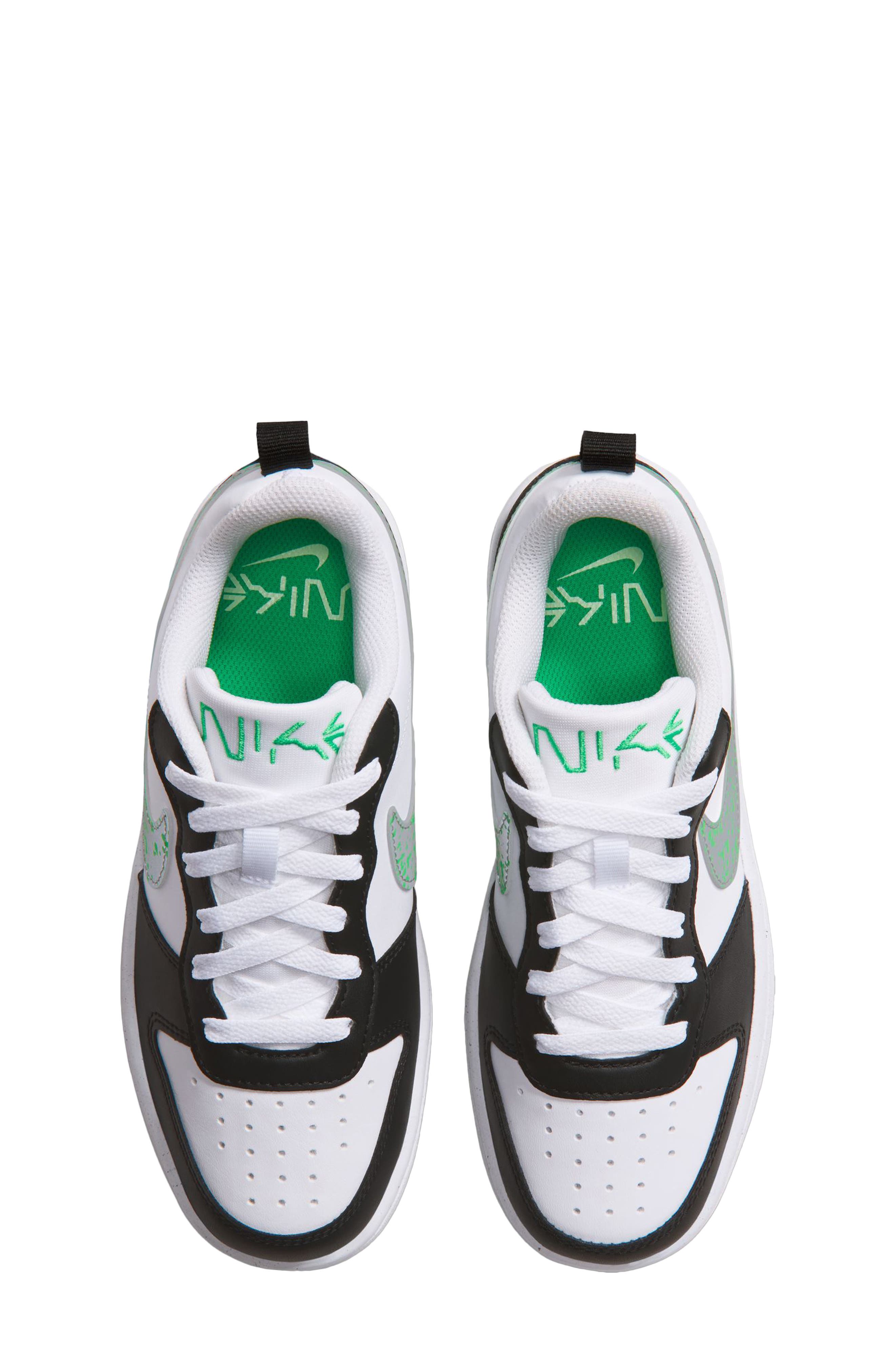 Kids' Court Borough Low Sneaker, Alternate, color, WHITE/ SILVER/ BLACK/ GREEN